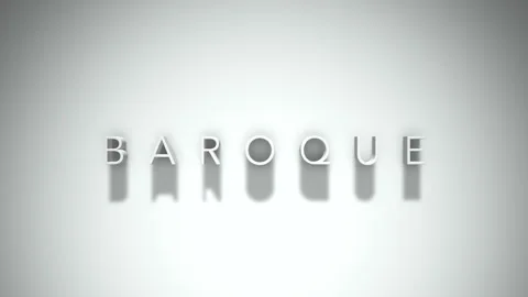 Baroque 3D title animation with shadows on a white background Vidéo 296904184