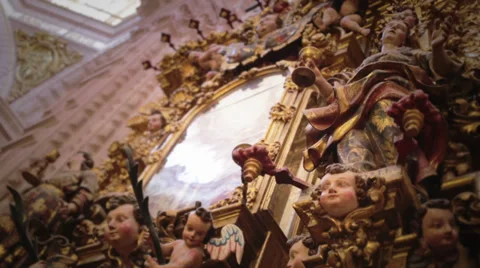 Baroque altarpiece 스톡 동영상 34899660