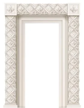 Baroque architectural door facade frame Stock Illustration