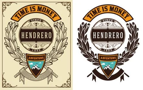 Baroque badge. Stock Illustration