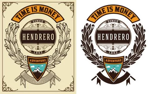 Baroque badge vector image Stock Illustration