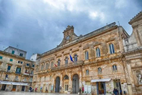 Baroque buildings in the central piazza Stock Photos
