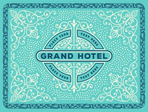 Baroque card with logo. Elements layered Stock Illustration