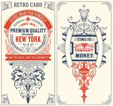 Baroque Cards Set. Stock Illustration