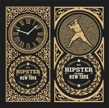 Baroque cards set. Stock Illustration