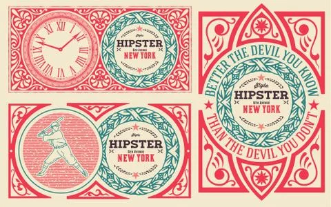 Baroque cards set Stock Illustration