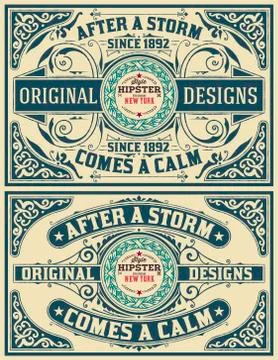 Baroque cards set Stock Illustration