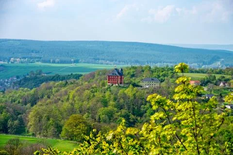 Baroque Castle Brandenstein in Thuringia 库存照片