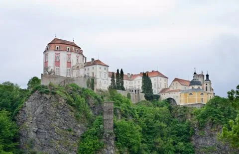 Baroque castle on the cliff Stock Photos