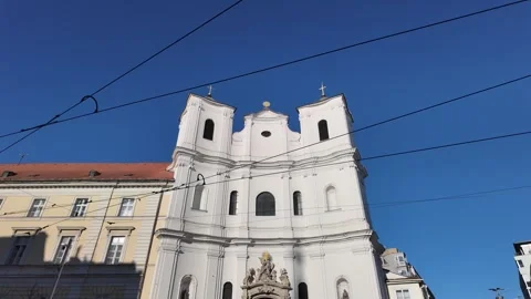 Baroque Cathedral Interior Slow Motion - Bratislava Trinitarian Church Stock-Footage 328198213