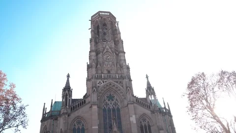 Baroque church front with trees Stock Footage 104591706