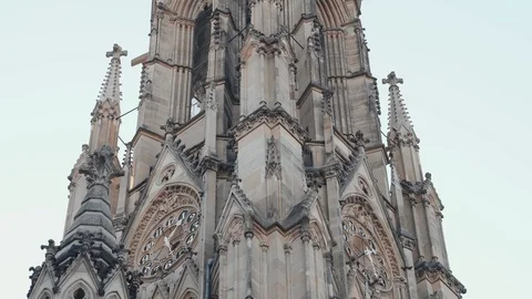 Baroque church steeple - medium shot Video stock 104584196