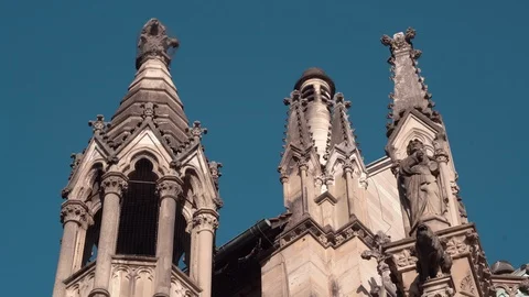 Baroque church steeples - medium shot Stock Footage 104615659