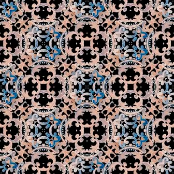 Baroque colorful vector seamless pattern. Ornamental vintage background Stock Illustration