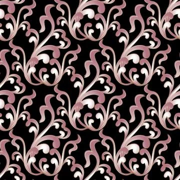 Baroque damask floral seamless pattern. Stock Illustration