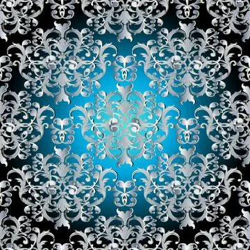 Baroque Damask seamless pattern 스톡 일러스트
