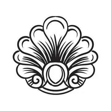 Baroque design element hand drawing ornament vector illustration Stock Illustration