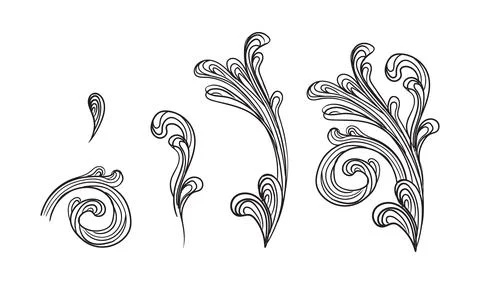 Baroque design elements vintage engraving ornament vector Stock Illustration