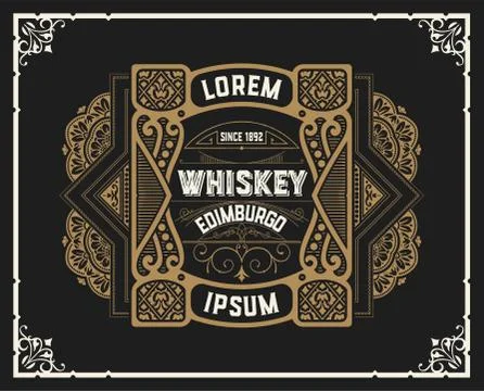 Baroque design for labels Stock Illustration