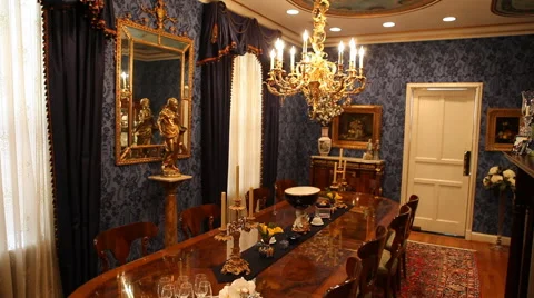 Baroque Dining Room Stock Footage 40803883