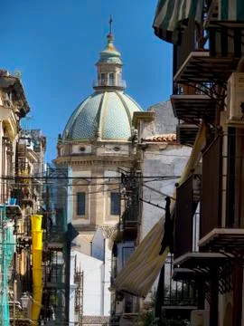 Baroque dome in palermo Stock Photos