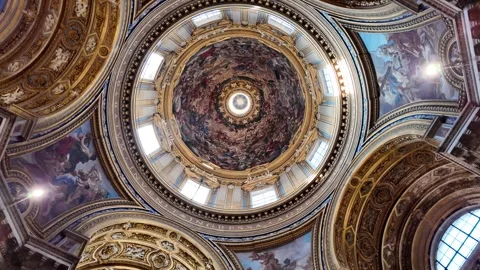 Baroque Dome of Sant’Agnese in Agone 스톡 동영상 326503876
