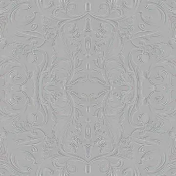 Baroque embossed seamless pattern. Vector floral textured background. Vintage Stock Illustration