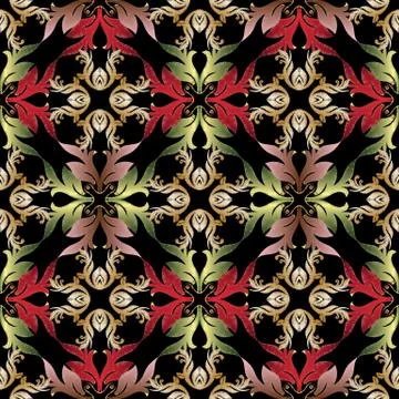 Baroque embroidery seamless pattern イラスト素材