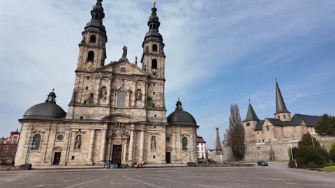 Baroque Facade Of Fulda Cathedral Saint Salvator Germany Stock-Footage 333919724