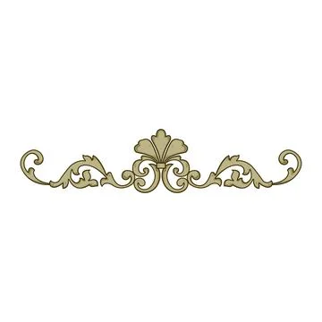 Baroque floral element decorative border design Stock Illustration