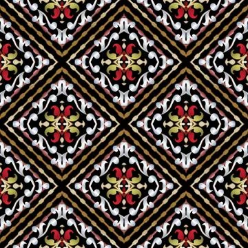 Baroque floral seamless pattern. Geometric abstract vector background. Damask Stock Illustration