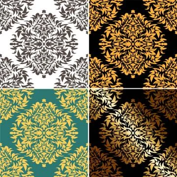 Baroque frame decor. Seamless background pattern. Line art baroque for wallpa Stock Illustration