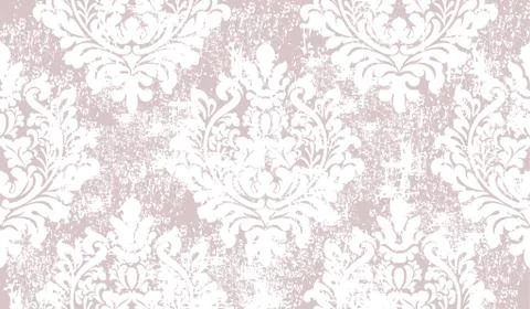Baroque grunge texture pattern Vector. Floral ornament decoration old effect. Illustrazione stock