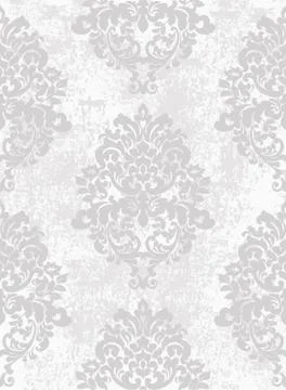 Baroque grunge texture pattern Vector. Floral ornament decoration old effect. 스톡 일러스트
