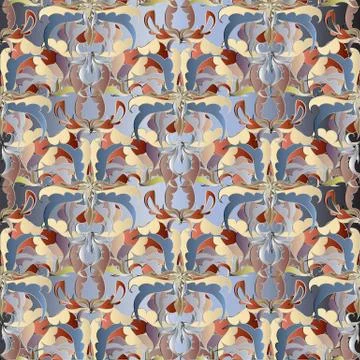 Baroque hand drawn seamless pattern. Floral vector background. Vintage doodle 스톡 일러스트