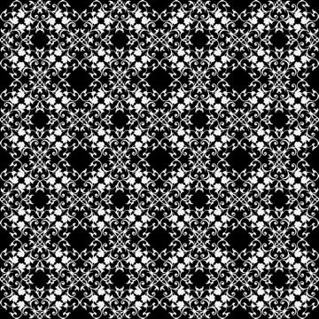 Baroque lace vector seamless pattern. Black and white vintage la Stock Illustration