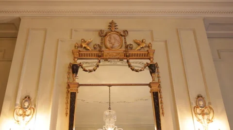 Baroque Mantle &amp; Fireplace Stock Footage 40804656