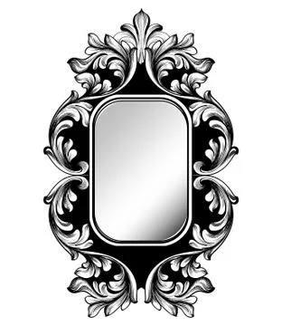 Baroque mirror frame. Vector Imperial decor design elements. Rich encarved or Illustrazione stock