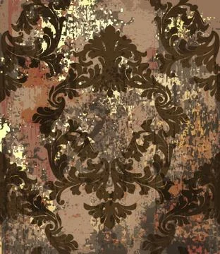 Baroque pattern background Vector. Ornamented texture luxury design. Vintage  イラスト素材