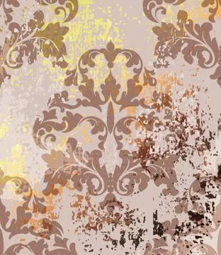 Baroque pattern background Vector. Ornamented texture luxury design. Vintage  Stockillustratie