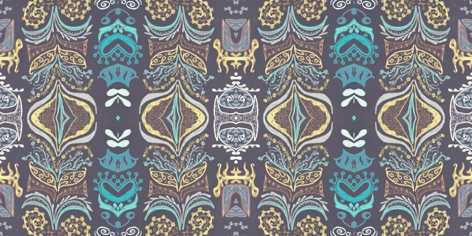 Baroque pattern. Royal damask texture. Art rococo style decor. Stock Illustration