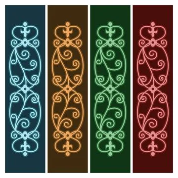 Baroque pattern set 스톡 일러스트