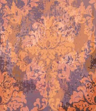 Baroque pattern Vector. Vintage Ornamented texture luxury design. Royal texti Illustrazione stock