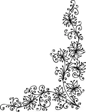 Baroque Pattern vignette Eau-forte black-and-white swirl pattern decorativ... Foto stock