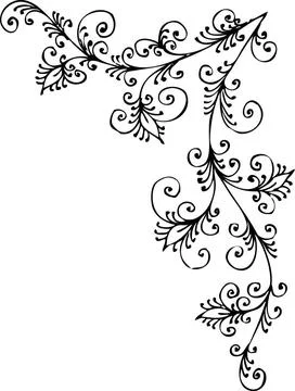 Baroque Pattern vignette Eau-forte black-and-white swirl pattern decorativ... Stock Photos