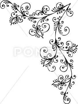 Baroque pattern vignette Stock Illustration