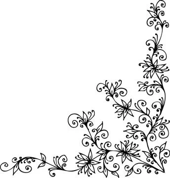 Baroque Pattern vignette XC Baroque vignette 90. Eau-forte black-and-white... Foto stock