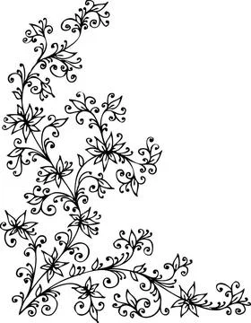 Baroque Pattern vignette XCI Baroque vignette 91. Eau-forte black-and-whit... Foto stock