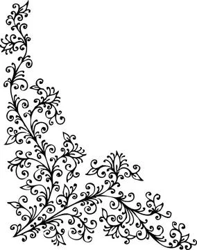 Baroque Pattern vignette XCIV Baroque vignette 94 Eau-forte black-and-whit... Foto stock