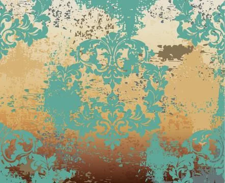 Baroque pattern vintage background Vector. Ornamented texture luxury design.  Illustrazione stock